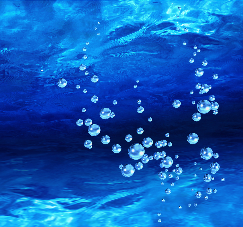 Blue bubbles underwater